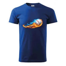 Letící baseballový míček v plamenech