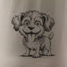 Lagotto romagnolo karikatúra vypláznutý jazyk