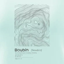 Boubín - vrstevnice v obdĺžniku