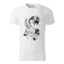 Japonsko - žena s červenými ústami Japonsko - žena s červenými ústami