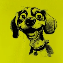 Čiernobiela karikatúra bígl