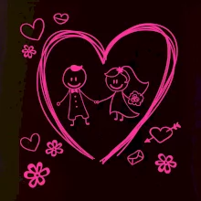 Svadba - kreslené srdce