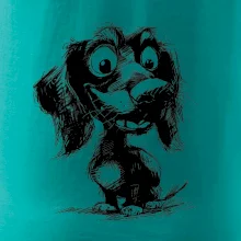 Čiernobiela karikatúra jazvečík