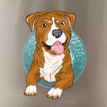 Americký staford kreslený v koliesku (Pecka design)