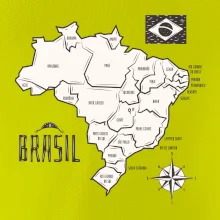 Brazília mapa s názvami regiónov