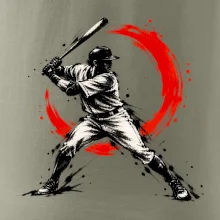 Baseballový pálkař japonská tušová malba