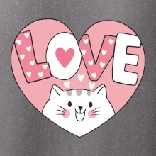 Mačka love - ružové srdce