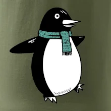 Tučniak so zeleným šálom