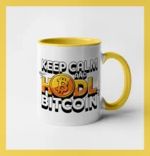 3D nápis Keep Calm and HODL Bitcoin