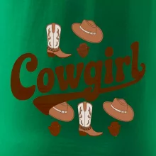 Cowgirl nápis a oblečenie