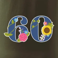 Kvetinové číslo kreslené - 60
