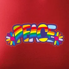 Peace nápis dúhový