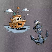 Parové tričko - Loď a kotva