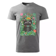 Mačka s kvetmi maľované