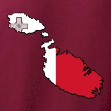 Mapa Malta s vlajkou
