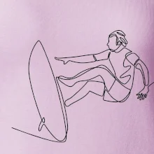 Surfer na vlne jedným ťahom