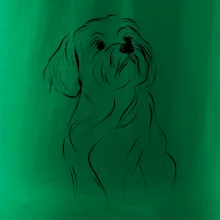 Lhasa Apso čierny nákres slabej linky