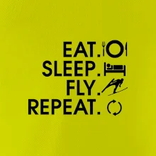 Eat sleep fly repeat - skoky na lyžiach