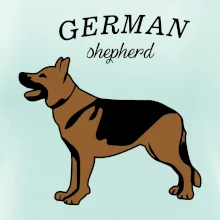 Nemecký ovčiak - hnedý s nápisom