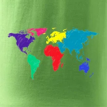 Svetové kontinenty bez názvov - farebné