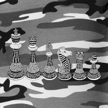 Šachové figúrky v rade - kreslené