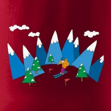 Lyžiar a farebné hory