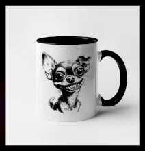 Čiernobiela karikatúra čivava