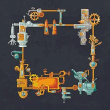 Steampunk farebná zostava