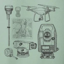 Geodet teodolit dron