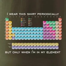 I wear this shirt periodically but only when I'm in my element I wear this shirt periodically but only when I'm in my element