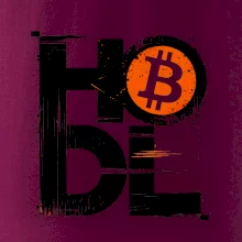 Hodl velký nápis a logo BTC