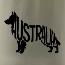 Austrálsky Ovčiak - nápis v tele