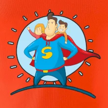 Táta superman - dievča a chlapec Táta superman - dievča a chlapec