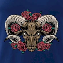 Hlava barana s ružami