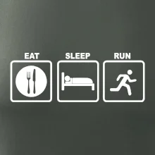 Eat sleep run štvorce