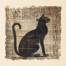Egyptské hieroglyfy mačka
