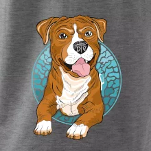 Americký staford kreslený v koliesku (Pecka design)