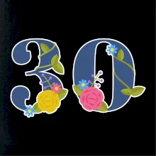 Kvetinové číslo kreslené - 30