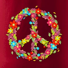 Peace symbol červené kvety