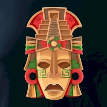 Mayové maska červené uši Mayové maska červené uši