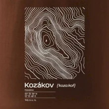 Kozákov - vrstevnice v obdĺžniku