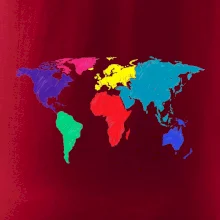 Svetové kontinenty bez názvov - farebné