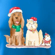 Veselé vianoce - pes, škrečok a mačka