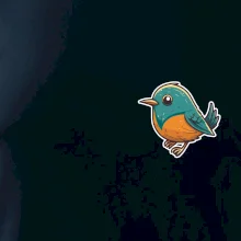 Vtáčik kreslený na prsníku