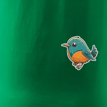 Vtáčik kreslený na prsníku