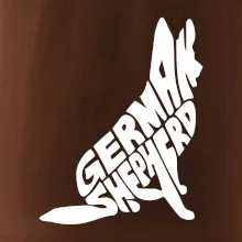 Nemecký ovčiak sediaci napis