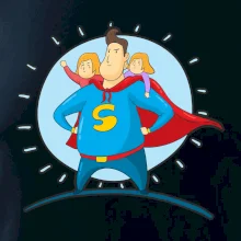 Ocko superman - dievča a dievča