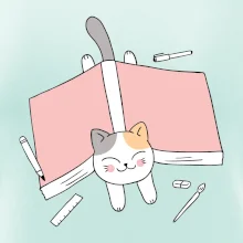 Učenie na štátnice mačka