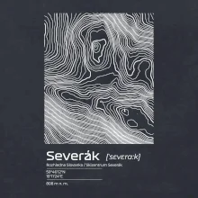 Severák - vrstevnice v obdĺžniku