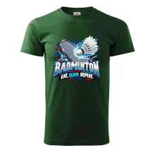 Bedmintonová raketa s košíčkom eat sleep repeat